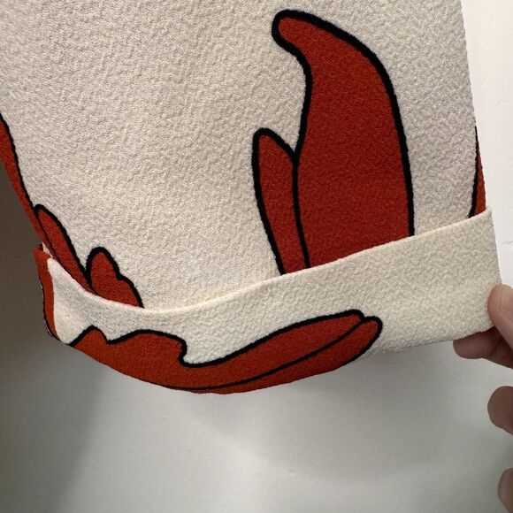 Essentiel Antwerp Womens Top White Textured Silk Floral Bell Sleeves Mod Size 36 - Picture 5 of 14